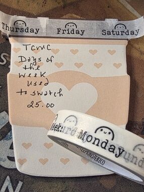 TCMC Days of the Week Decorative Washi Tape - Neutral Hearts